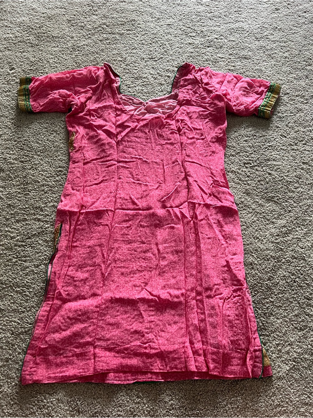 Pink Embroidered Indian Salwar Kameez Set with Gold Accents - Picture 2 of 3
